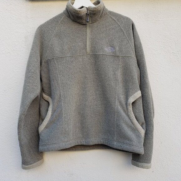 5/$100 SALE -  The North Face ReTool Quarter Zip Sage Green Pullover Sweater - Picture 3 of 9
